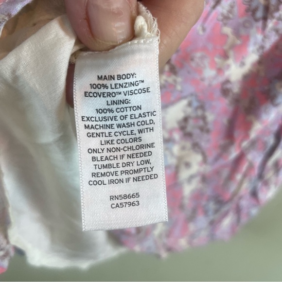 NWT ABOUND Floral Pink and Purple Lined Smocked Back Slip Dress Size Medium - Picture 8 of 15